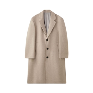 SPAO韩国同款25年冬季新品男极简廓形迪木尔风毛呢外套