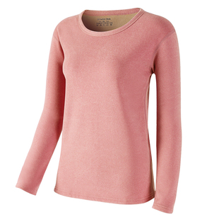 羊羔绒女士加绒加厚保暖内衣圆领大码单衣中高领发热防寒单件上衣