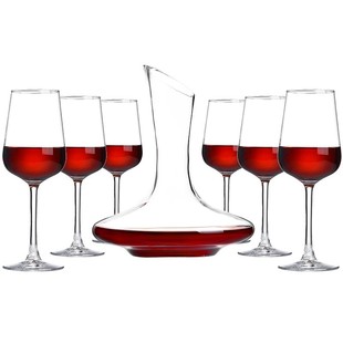 红酒杯套装家用高脚杯玻璃喝葡萄酒杯杯子水晶醒酒器商用轻奢高档