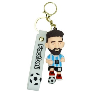 卡通球王梅西C罗钥匙扣足球球星姆巴佩公仔背包小挂件汽车钥匙链