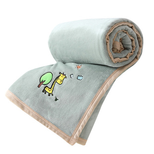 毛毛雨婴儿盖毯被子新生宝宝专用推车挡风毯子毛毯午睡四季通用