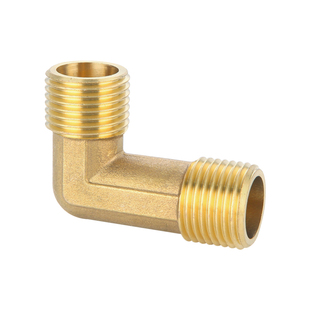 黄铜4分加长双外丝弯头DN15内外牙自来水水管加长延伸接头铜配件