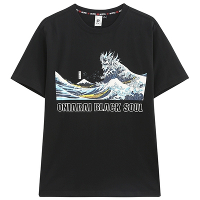 鬼洗海浪印花男士圆领短袖潮