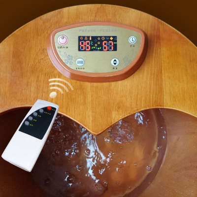 泡脚桶电动加热恒温橡木足浴盆家用洗脚木桶全自动过小腿足疗木桶