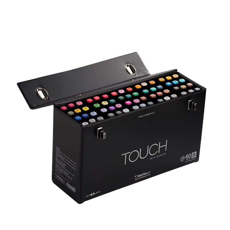 touch马克笔白杆黑色硬头韩国