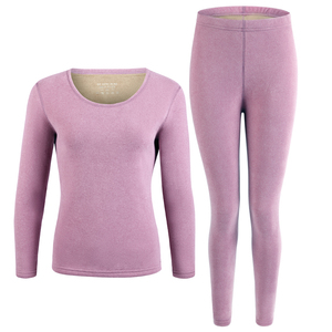 加肥加大码保暖内衣女套装加厚加绒发热纯棉毛衫德绒胖mm200斤冬