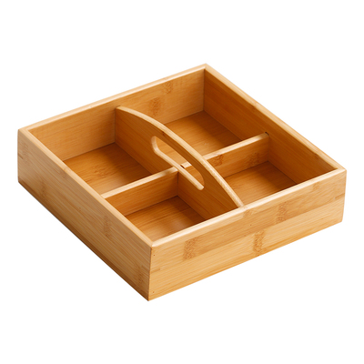 竹制手提四宫格干果盘围炉煮茶