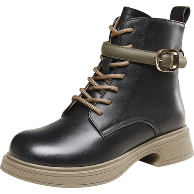 休闲方跟通勤短靴复古百搭单靴