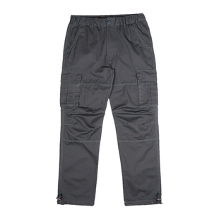 春秋季工装裤男多口袋直筒长裤纯棉户外多功能休闲裤宽松工作裤子