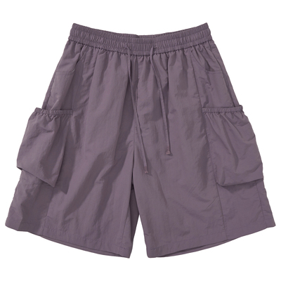 宽松休闲松紧腰通勤中裤短裤夏季