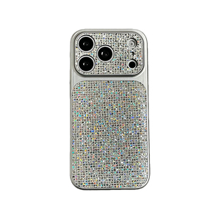 高级感银边闪粉亮片适用苹果17promax手机壳iphone16pro新款15带挂绳14个性创意13女17p全包防摔保护套大视窗