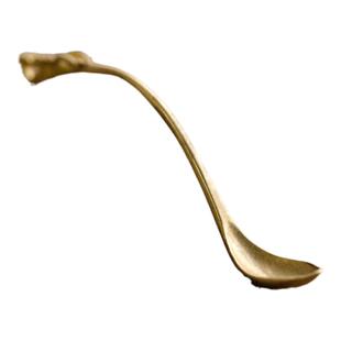 问心堂龙头黄铜椭圆水勺实心小铜勺水盂手工舀水磨墨添水小水勺调墨仿古赠礼文房四宝