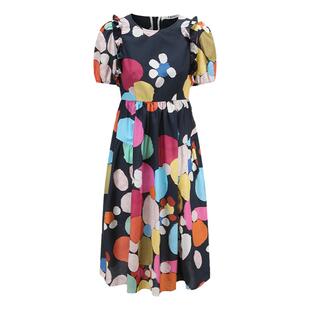 tanni新款法式撞色设计感X版收腰连衣裙女TM11DR157A