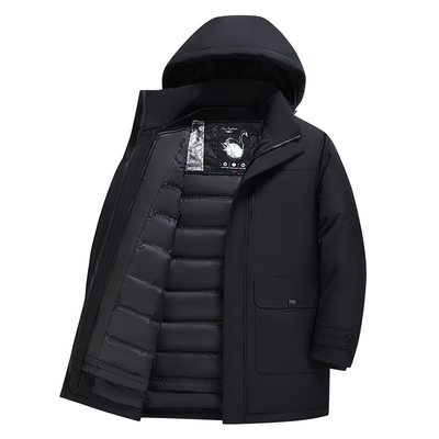 鸭鸭中老年鹅绒羽绒服大码外套