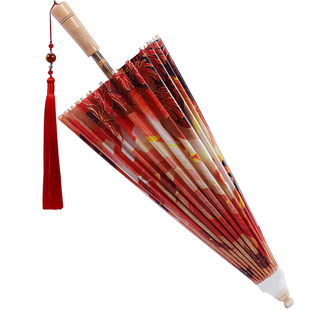 毕六福油纸伞儿童传统纯手工实用防雨伞古风男女童小号汉服舞蹈伞