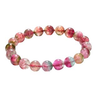 瓦萨比天然水晶情侣糖果碧玺手链男彩虹碧玺手串送女朋友一物一图