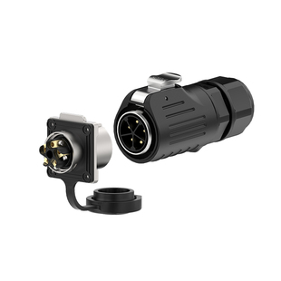 IP68电源防水连接器面板法兰金属航空插头插座电缆线公母头免焊接