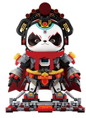 未及中国风国潮戏曲熊猫积木摆件