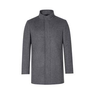 卡尔丹顿毛呢外套男冬新款中年爸爸中长款羊绒大衣