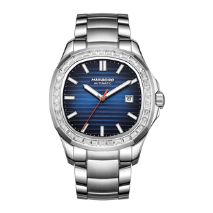 【商场专柜】HANBORO衡宝罗男士鹦鹉螺手表商务自动多功能机械表