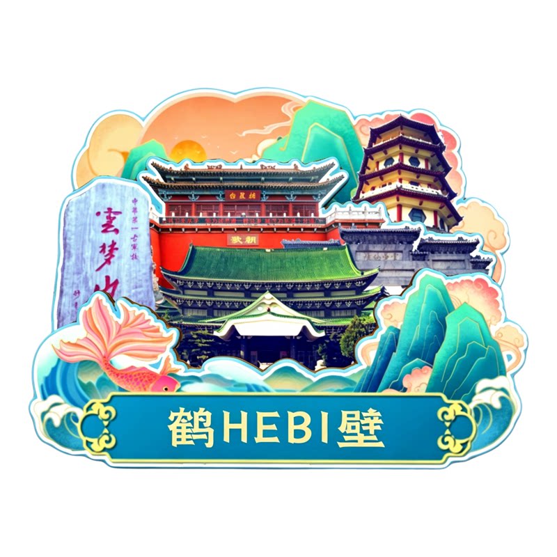 磁吸冰箱贴鹤壁云梦山文创纪念品
