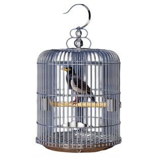 不锈钢鸟笼八哥鹩玄凤虎皮鹦鹉绣眼大号繁殖笼活鸟豪华别墅鸟笼子