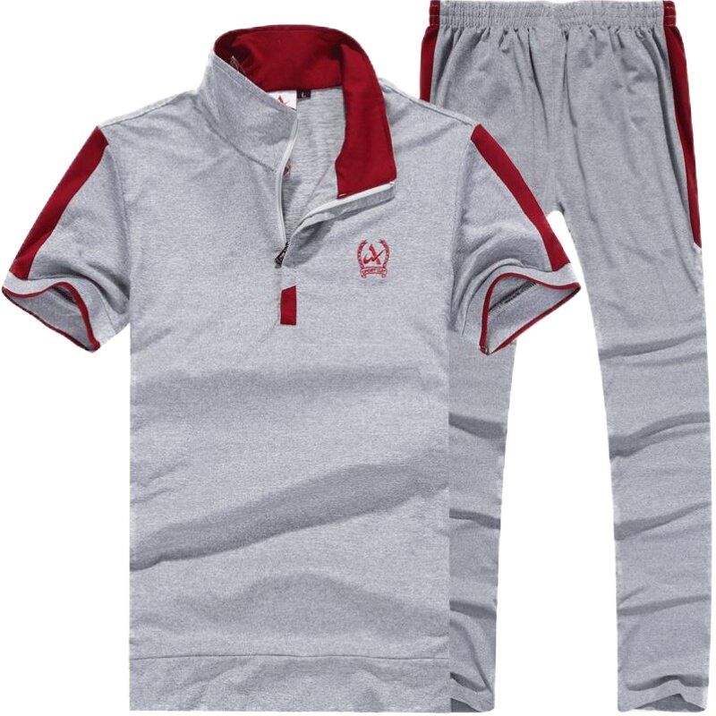 奥尔鑫威夏季情侣款运动服套装夏天运动套装短袖T恤长裤休闲运动