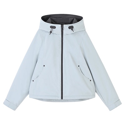 女装撞色连帽短款外套-1263