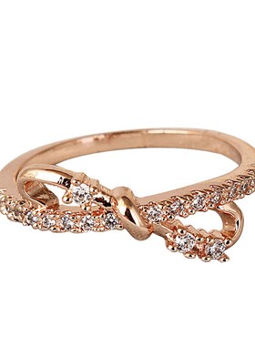 时尚细圈指环甜美装饰女水钻戒指