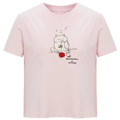 【设计师款】IIIVIVINIKO2025夏季新款时尚可爱猫咪印花短款T恤女