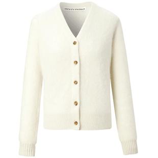 IIIVIVINIKO冬季新品“羊绒”多巴胺V领保暖针织衫女M340238645C