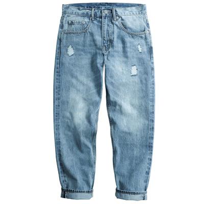 赤耳丹宁破洞牛仔裤男士