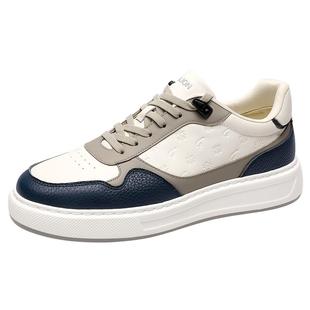 金利来男鞋官方正品秋冬新款运动休闲鞋男士真皮透气小白板鞋软底