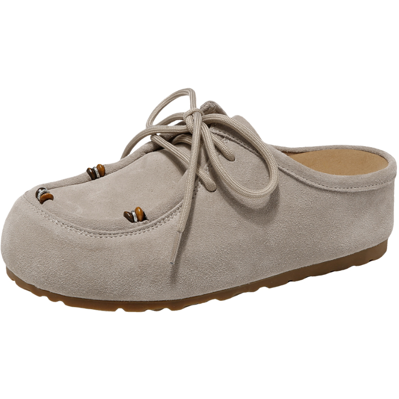 星期六勃肯鞋女2025秋季新款女鞋女款爆款鞋子真皮女士包头半拖鞋