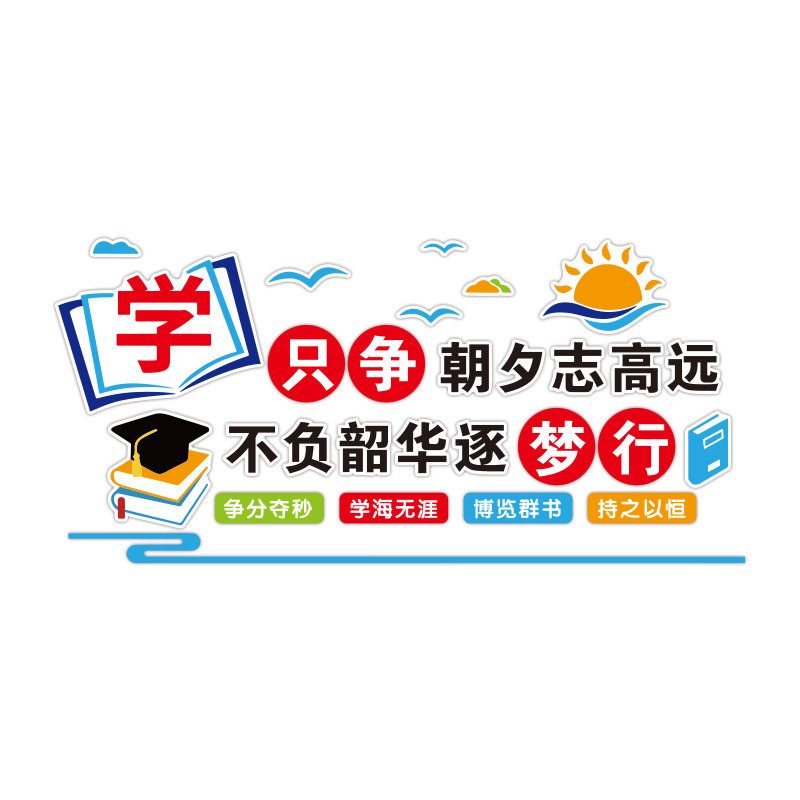 中小学激励志标语墙贴补习辅导托管班级文化墙教室装饰黑板报布置