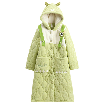 芬腾情侣睡衣睡袍三层夹棉珊瑚绒