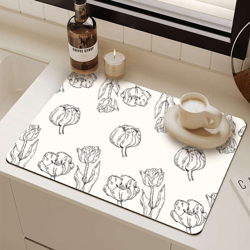 咖啡机吸水垫厨房台面沥水垫法式餐垫防水防油灶台吧台茶杯隔热垫