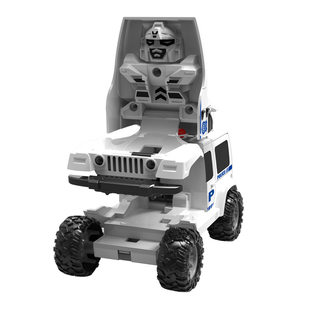 仿真惯性撞击变形警车机器人消防车特警车模型儿童玩具生日礼物