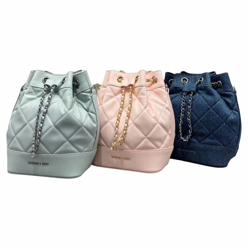 CHARLES&KEITH 新款CK2-10701506双肩背包单肩斜挎水桶包女包