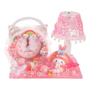 儿童diy趣味拾光灯制作材料 创意手工小夜灯卡通闹钟摆件女孩玩具