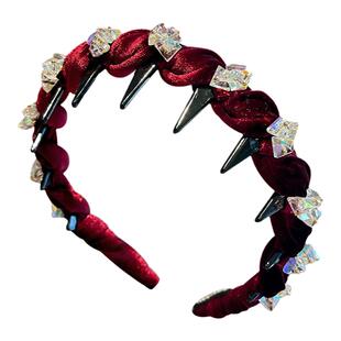 高级感红色发箍女款秋冬高颅顶发带专用洗脸的头箍压发卡发捆头饰