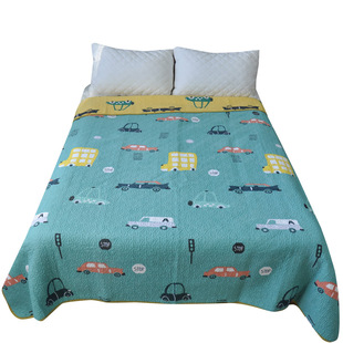 外贸双面全棉床盖单件纯棉绗缝床单夹棉绗缝垫四季可水洗防滑炕单