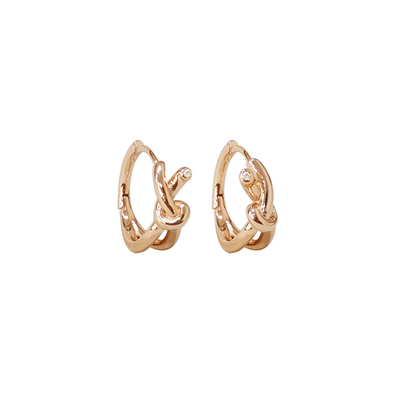 AMO闪钻打结圆圈耳环小众高级感