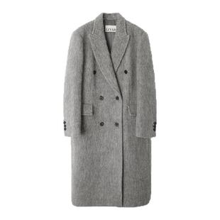 LEVAR韩国女士25冬季垂感廓形通勤气质经典羊毛长款大衣MUSINSA