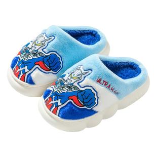 奥特曼儿童棉拖鞋冬季男童拖鞋加绒保暖宝宝小孩室内防滑家居鞋新
