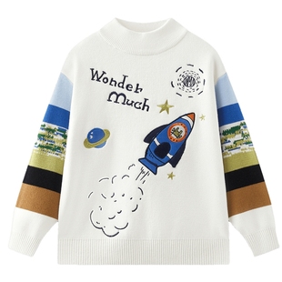 [VIP]【设计师系列】MQD童装男童毛衣25冬季新款儿童半高领针织衫