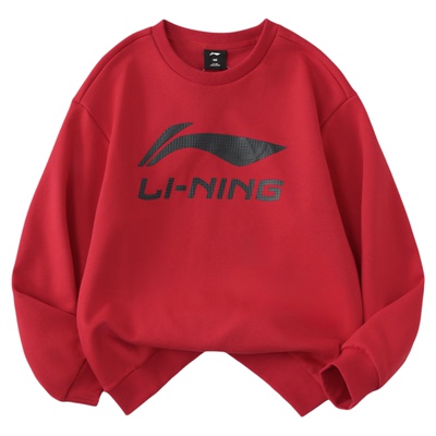 李宁儿童红色加绒卫衣本命年内搭