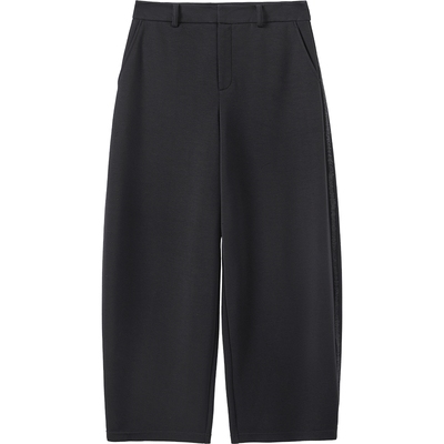 播商场同款宽松通勤休闲裤女25早秋新品黑色美式长裤BDS3KD3028