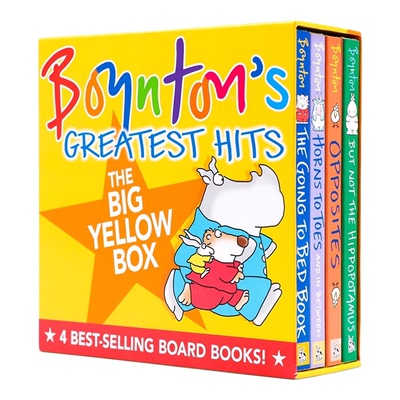 桑德拉博因顿故事宝盒4册The Going to Bed Book Opposites英文原版绘本纸板书Sandra Boynton's Greatest Hits低幼儿童启蒙图画书