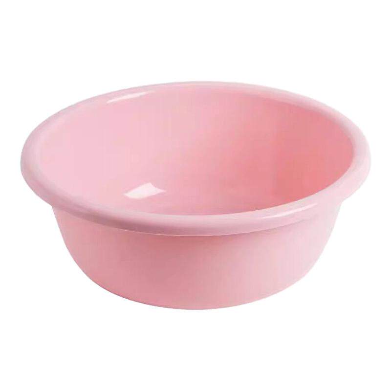 实色圆形脸盆家用大号洗菜塑料洗脸盆耐用洗衣洗脚婴儿小盆子